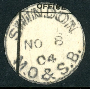 1904 GB Wiltshire piece with Swindon MO & SB postmark - Picture 1 of 1