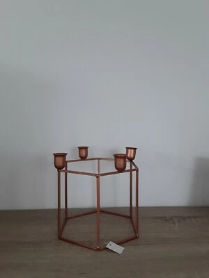 Kerzenständer Kerzenhalter geometrische kupferfarben rosegold - Bild 1 von 3