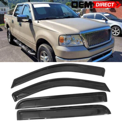 Para 04-08 Ford F150 Supercrew Cab 06-08 Lincoln Mark LT 4 PIEZAS Viseras de ventana lateral Foto 1 de 4