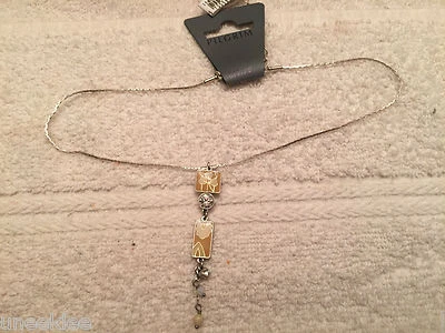 NWT Pilgrim Danish Design Swarovski Clear Crystals Tan & Cream Enamel   - Image 1 of 4