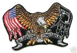 POW MIA SOME GAVE ALL HOG-BIKER for FALLEN HEROES FREEDOM DEFENDER US EAGLE 3¾" - Picture 1 of 1