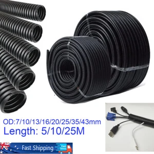 Split Flexible Conduit Wire Loom Electrical Corrugated Tubing Cable Slit Tube UV - Picture 1 of 7