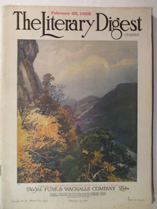THE LITERARY DIGEST 1928 BEAUTIFUL COVER OF CHIMNEY ROCK, NORTH CAROLINA. COMPLE - Imagen 1 de 2
