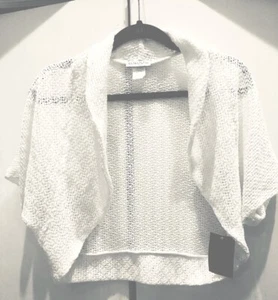 White Knit Sweater Cropped Shrug Large By Kokoon Designer Ltd Ed. Womens L NWT - Picture 1 of 11