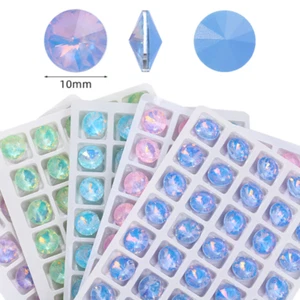 High Grade Rivoli Protein Mocha Pointed Bottom Glass Stone DIY Jewelry - Picture 1 of 13