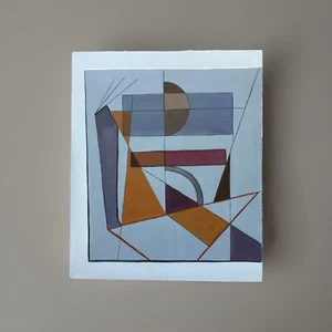 LISTED ARTIST painting ABSTRACT modernist fine art Dr. BENJAMIN L. Gross VINTAGE - Picture 1 of 7