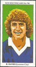 THE SUN 1979 SOCCERCARDS #780-LEICESTER CITY-BRUGES-DERBY COUNTY-ROGER DAVIES
