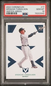 2022 Panini Chronicles Vertex #17 Spencer Torkelson RC /5 Green PSA 10 Rookie - Picture 1 of 2