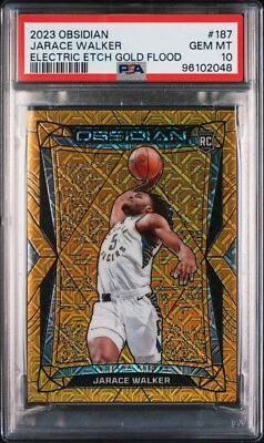 2023 Obsidian 187 Jarace Walker Electric Etch GOLD FLOOD /10 Rookie RC PSA 10 - Image 1 of 2