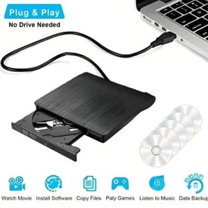Ultra-Thin USB-C DVD Drive, Portable CD/DVD Burner for Laptop, PC - Picture 1 of 21