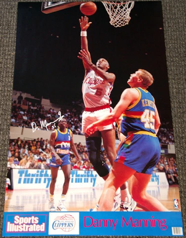 DANNY MANNING Los Angeles Clippers 1990 Marketcom SI 23x35 Wall POSTER Cover