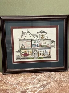 Cross Stitch Picture Framed 17.75”x15” Handmade - Picture 1 of 9