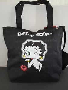 Betty Boop Large Black Tote Bag And Coin Purse New With Tags Zipper 17x12 - Picture 1 of 2