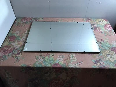 VTG FRAMELESS BEVELED WALL MIRROR 24” X 16” X 2/3” INDUSTRIAL MODERN  - Image 1 of 4