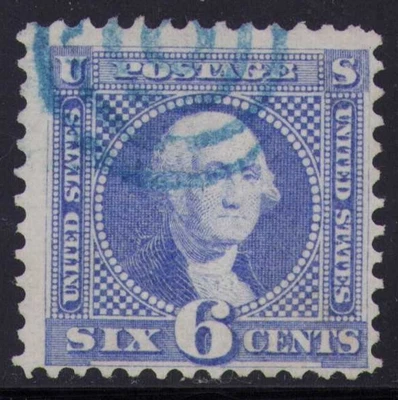 1869 US SC 115 6c Washington in Ultramarine - Used w/ Bullseye Cancel - Image 1 of 3