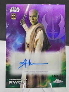 2025 Topps Chrome Star Wars Vernestra Rwoh Auto Purple /199 Rebecca Henderson - Picture 1 of 2