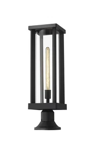 Glenwood 1-Light Outdoor Pier Mounted Fixture Light In Black - Picture 1 of 1