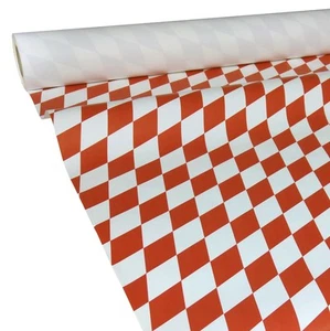 50m x 0,75m rot weiß JUNOPAX Papiertischdecke Raute Karo für Festzelttische - Bild 1 von 10