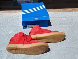 Adidas Tubular Invader Strap Suede High Top Sneaker Red Mens 9 - Picture 1 of 13