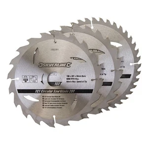 TCT Circular Saw Blades 20, 24, 40T 3pk - Silverline - 815969 - Picture 1 of 3