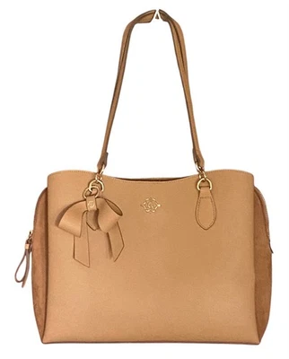 BOLSO NANETTE LEPORE MARRÓN CLARO IMITACIÓN CUERO GAMUZA DOBLE ASA USADO EN EXCELENTE ESTADO Foto 1 de 4