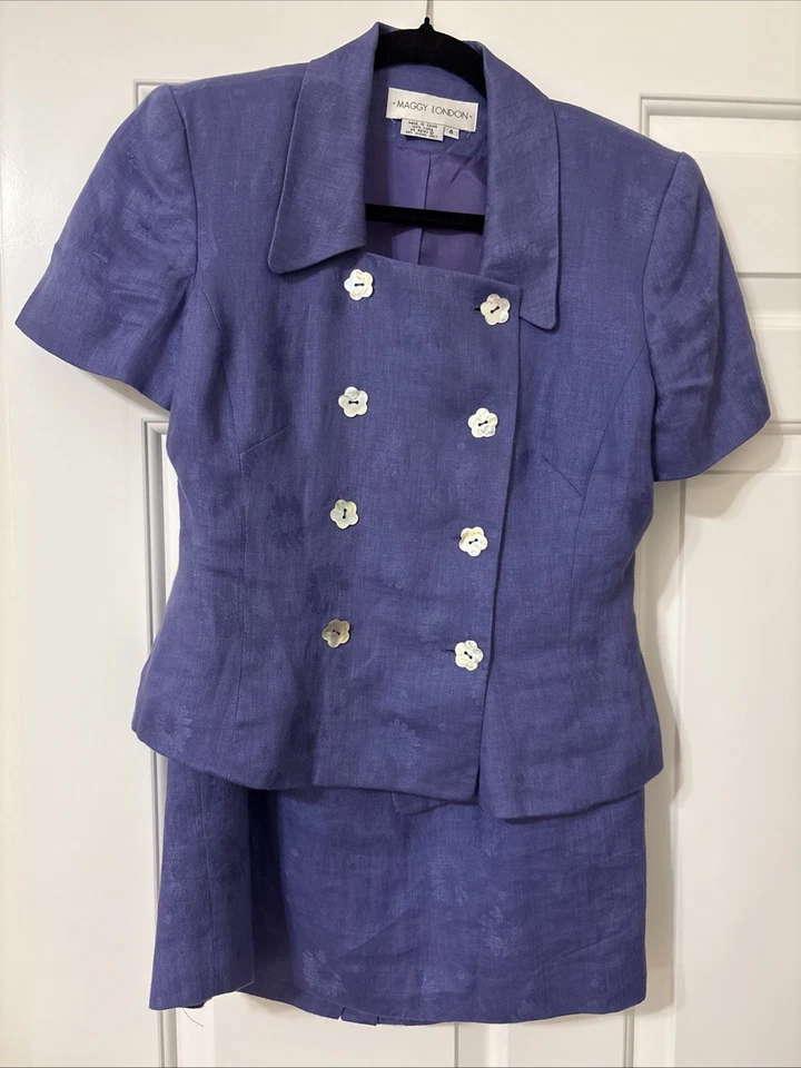 Maggy London набор из 2 предметов фиолетовый лен винтажный размер 4 - Изображение 1 из 4