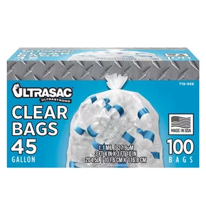 45-Gal. Clear Recyclingheavy Duty Trash Bags (100-Count) - Picture 1 of 12