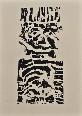 Hartwig Ebersbach Einladungskarte Museum Altenburg signiert Holzschnitt 2001 - Bild 1 von 4