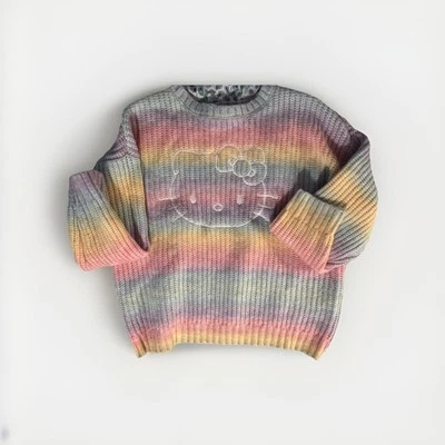 SANRIO x Forever 21 pastel rainbow hello kitty embroidered sweater size 3X - Image 1 of 4
