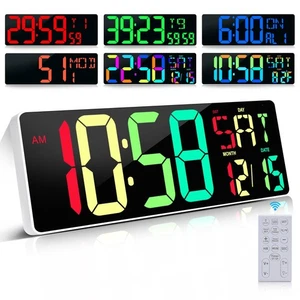Large Digital Wall Clock Large Display 17.2" Big Digital Timer with 9 Groups ... - Picture 1 of 6