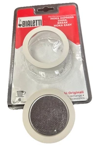 BIALETTI MOKA EXPRESS DAMA BREAK GOLDEN NEW STAR E CLASS, (2) GASKETS (1) FILTER - Picture 1 of 2