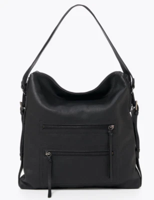 $298 NUEVO CON ETIQUETAS BOTKIER CUERO CHELSEA CREMALLERA CONVERTIBLE HOBO MOCHILA NEGRA Foto 1 de 4