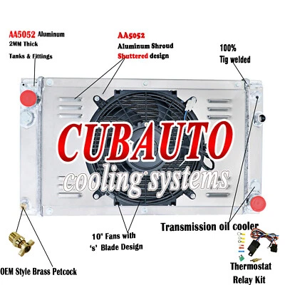 Kits de ventilador de cubierta de radiador TSM 3 filas para 1983-1988 85 87 PORSCHE 944 2,5 L 2,7 L Foto 1 de 4