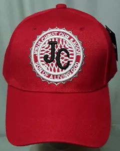 JESUS CHRIST OUR SAVIOR SON OF A LIVING GOD RED BASEBALL CAP HATS - Picture 1 of 4