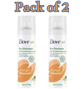 Dove Dry Shampoo Orange Blossom 5 oz, Natural Tapioca, Refreshes Hair, pack of 2 - Picture 1 of 5
