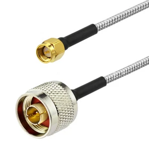 N Type Male to SMA Male .141" RG402 Cable Semi Rigid Coaxial Pigtail Cable 15cm - Picture 1 of 3