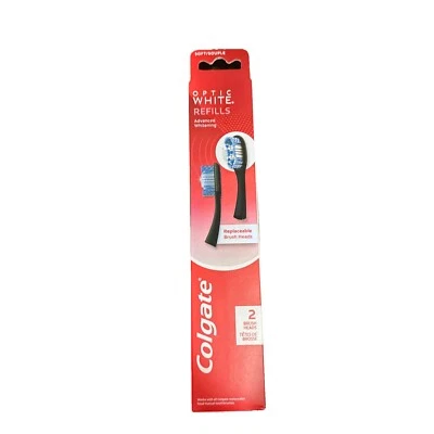 Colgate Optic White Refills Advanced Whitening - 2 Brush Heads - NEW - Image 1 of 2