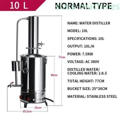 10L  Stainless Steel Electric Distilled Water Machine - Image 1 of 4