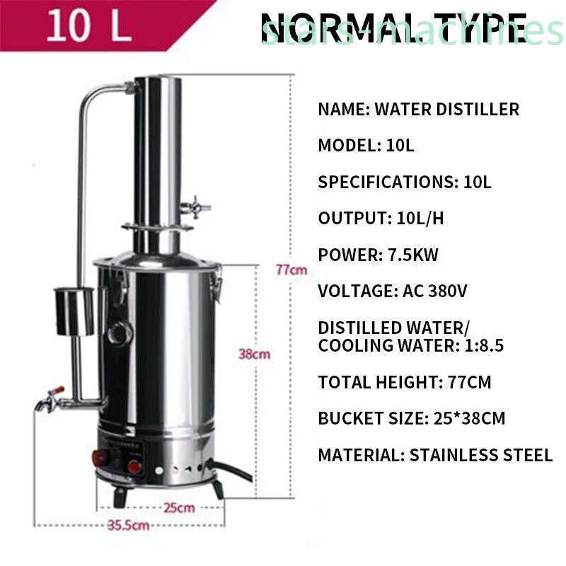 10L  Stainless Steel Electric Distilled Water Machine - Image 1 of 4