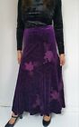 ALEX&CO purple VELVET frorel embroidered LONG occasion fit & flare skirt SIZE 10