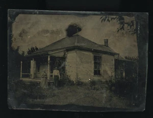 large outdoor tintype of a house 19th century antique photo 1800s - Picture 1 of 3