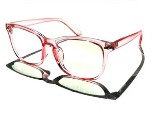 BLUE LIGHT Blocking FASHION Readers Computer Gaming Glasses CLEAR Pink Blush 0.0 - Picture 1 of 12