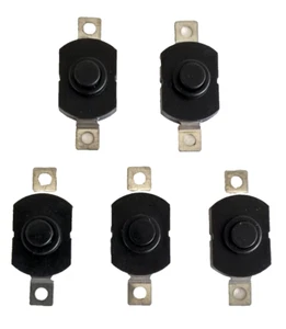 Interruptor pulsador ON OFF SPST enganche negro 30V 1Amp paquete de 5 antorchas coche 12v hágalo usted mismo - Imagen 1 de 8