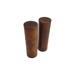 VTG MCM Dark Wood 5.5" Salt and Pepper Shakers Minimalist Mid Century Modern - Picture 1 of 8