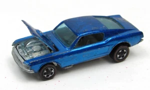 1967 Hot Wheels Redline Custom Mustang Blue with Gray Interior - Picture 1 of 17
