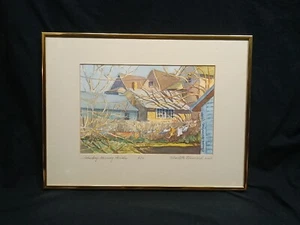 Pintura acuarela firmada enmarcada de Charlotte Barnard "Seriales del sábado por la mañana" - Imagen 1 de 15