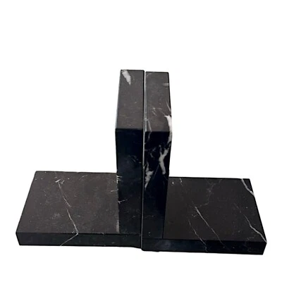 Set Bücherstütze Marmor Schwarz Geometrische Minimal Art Italian Artikel Book H - Bild 1 von 2