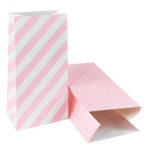Striped and Polka Dot Paper Bags Treat Party Favor Goodie Treat Candy Bags - Picture 1 of 7