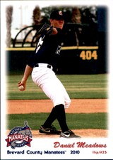 2010 Brevard County Manatees Grandstand #17 Daniel Meadows Fort Worth Texas Card