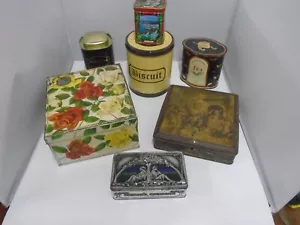 7 x VINTAGE METAL ADVERTISING TINS JOBLOT BUNDLE / COLLECTABLE - Foto 1 di 9